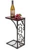 54*30.5*21CM Leaf Pattern Iron Side Table Coffee Table Brown