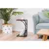54*30.5*21CM Leaf Pattern Iron Side Table Coffee Table Brown