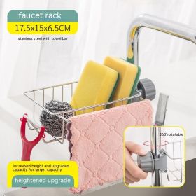 Racks Hanging On A Faucet Stainless Steel Kitchen Storage Rack (Option: Upgraded)