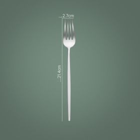 Household Hotel Restaurant Steak Stainless Steel Knife, Fork And Spoon (Option: Silver Matte Dinner Fork)