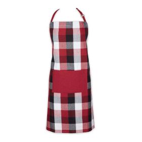 Household Using Tri Color Check Chef Apron (Type: Style C, Color: As pic show)