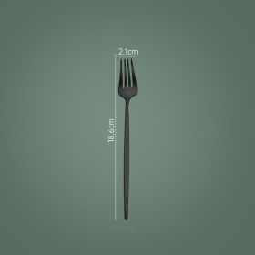 Household Hotel Restaurant Steak Stainless Steel Knife, Fork And Spoon (Option: Black Matte Dessert Fork)